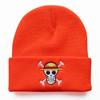 One Piece New Cartoon Embroidered Knit Hat Pullover Warm Beanie for Men and Women, Autumn and Winter Cold Weather Hat for Students