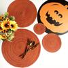 Round Woven Ramie Table Mat Anti-Slip Placemats for Dining Table, Non-Slip Pads for Tableware and Bowls, Kitchen Coasters for Drink Cups