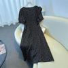A Plus-size Women's V-neck Lace Patchwork Floral Dress, A Petite Black Dress for Summer
