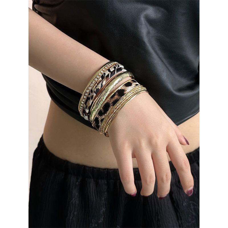 Fashion Affordable Luxury Style Multi-Layer Leopard Print Micro-Inlaid Bracelet Bracelet Women's 2025 New Arrival Stylish Fashion Elegant Bracelet