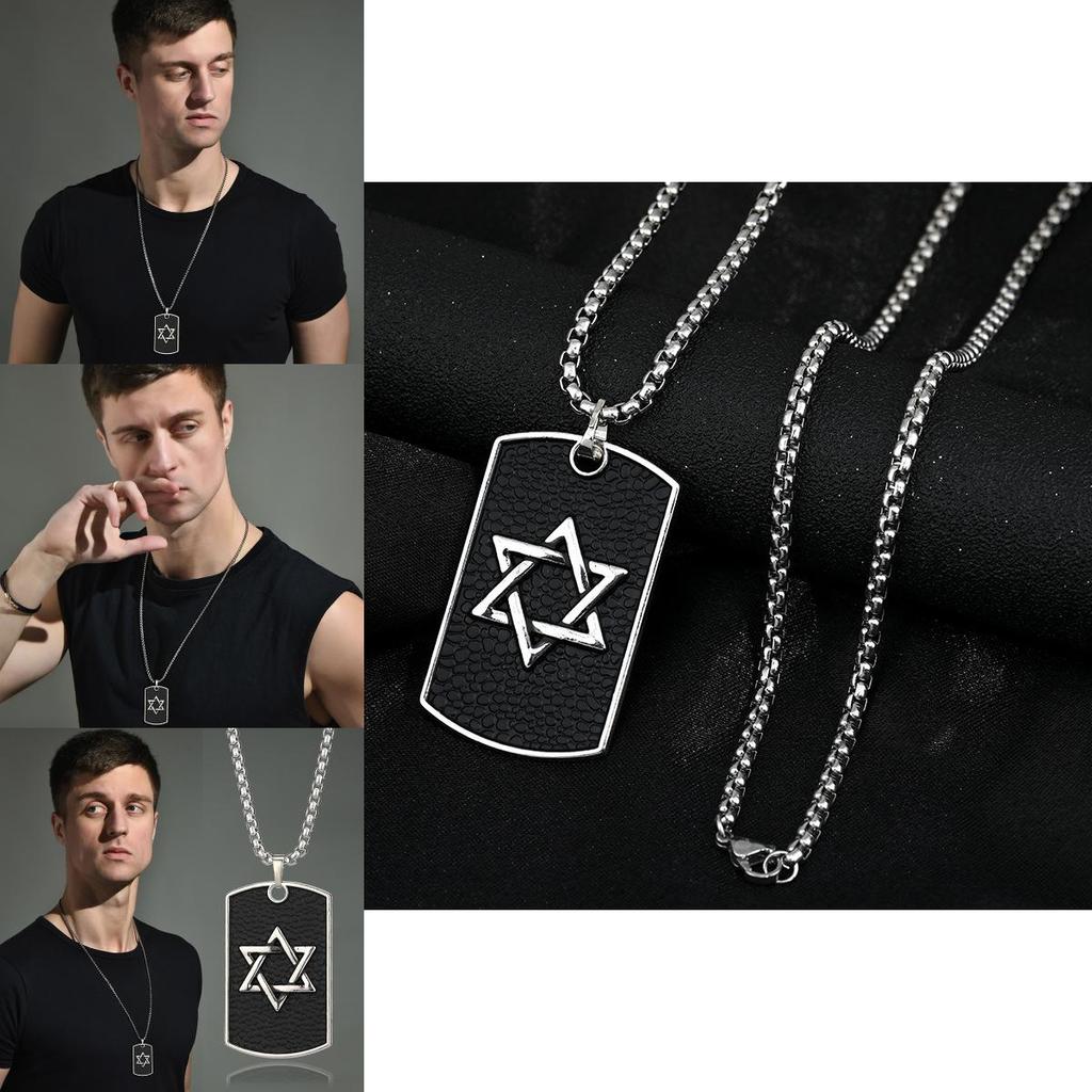 Stylish Titanium Steel Hip Hop Necklace With Geometric Pendant For Trendy Men And Women