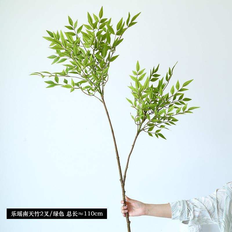 Simulated Nantian Bamboo Single Branch Multi-fork Fake Green Plant Home Furnishing Living Room Shopping Mall Decoration
