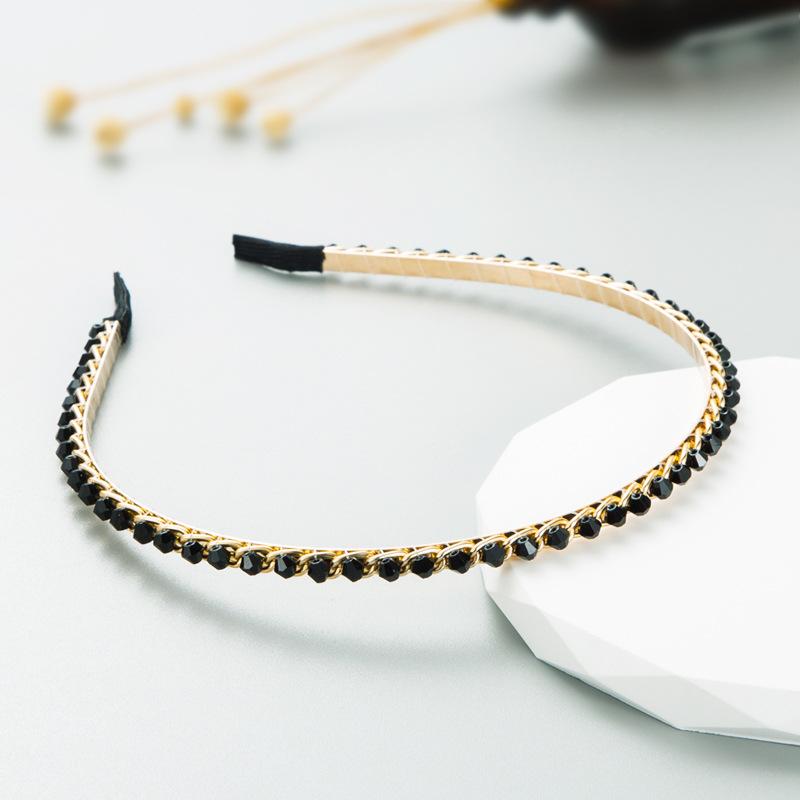 

Женская повязка для волос из сплава, легкий роскошный обруч с водными битами, шампунь, головной убор OneSize чёрный