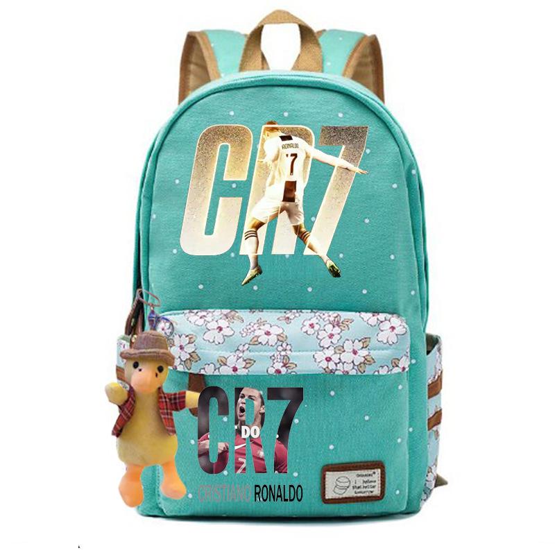 Youth football star Ronaldo primary and secondary school student schoolbag female casual backpack