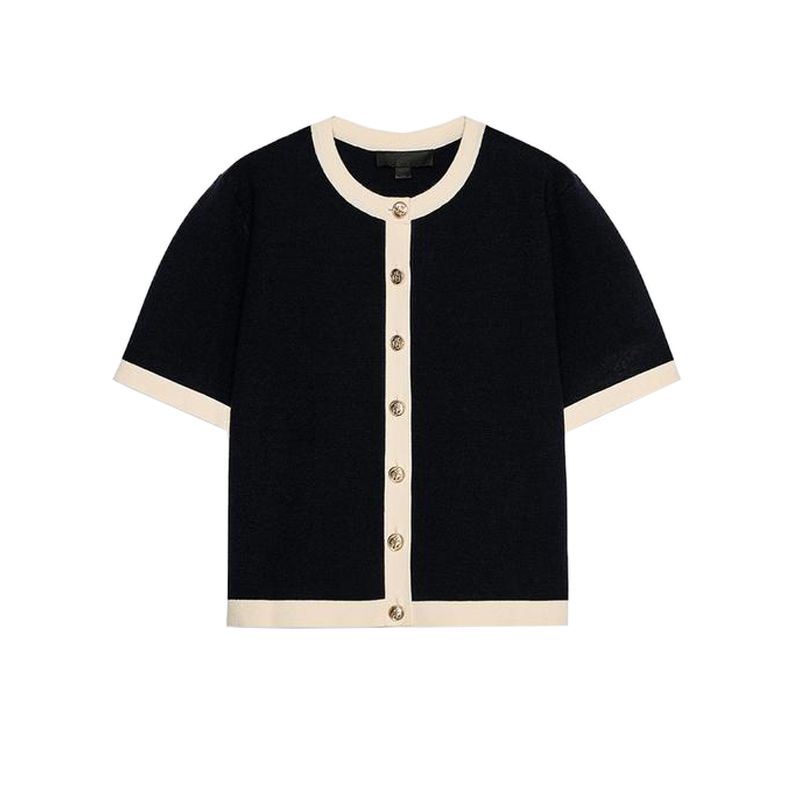 Spring and Summer Short sleeve round Neck Knitted Outerwear 2142014 Simple and Versatile Comfortable Knitted Mini Skirt 2142024