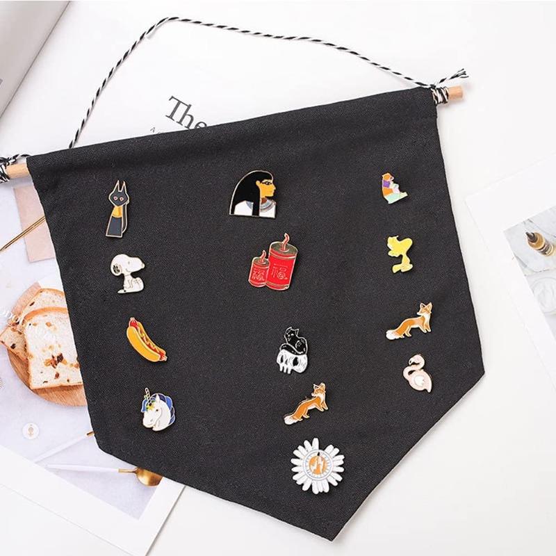 1/4pcs Brooch & Pin Display Banner, Nordic Minimalist Cotton Hanging Flag for Wall, Organizer and Collector Showcase