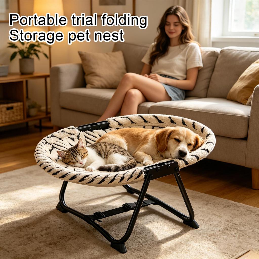 Letto Portatile Pieghevole per Animali Domestici per Gatti e Cani Traspirante Lettino da Campeggio Estivo Uso Quattro Stagioni Facile da Riporre e Trasportare Forniture per Animali Domestici da Esterno