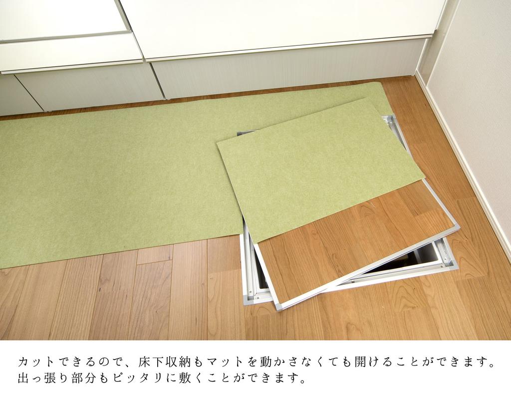 Sanko in Sanko Kitchen Kitchen 60 x 120 Just Place and [Made Japan, Water-repellent, Deodorizing, Washable] Mat, Non-Slip Mat, Long, cm, Green, Stick,