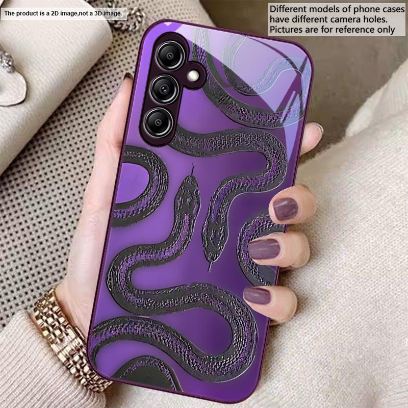 Black green king snake For Samsung A 20 30 22 23 24 25 26 31 32 33 34 35 42 50 51 52 53 54 55 56 70 71 72 73 glass phone case