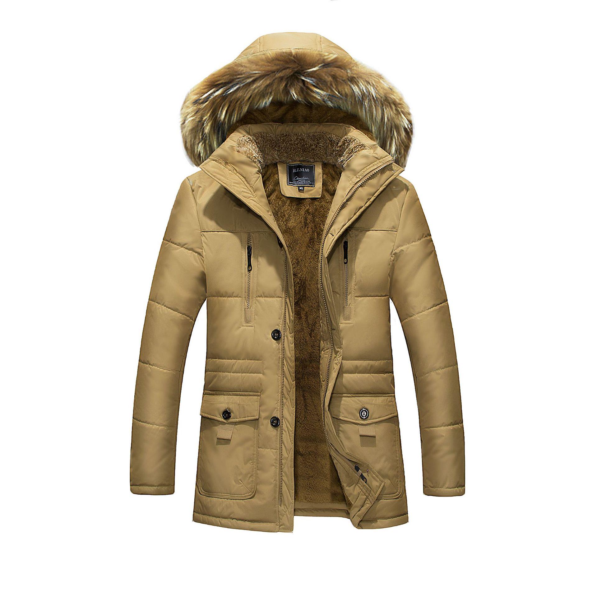 

Autumn and Winter Men s Cotton Coats and Jackets, Men s Handsome Mid-length Coats, Men s Loose Large Size Cotton Coats L