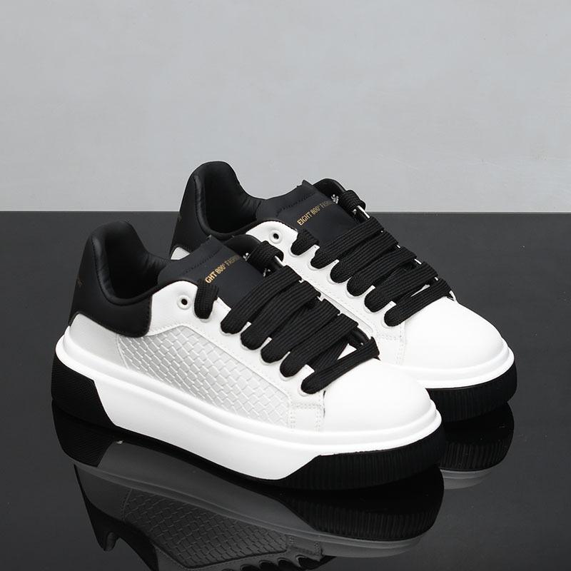 Spring McQueen Platform Leather Black Tail Casual Board Shoes Muffin Heightening Sports Dad Shoes 2