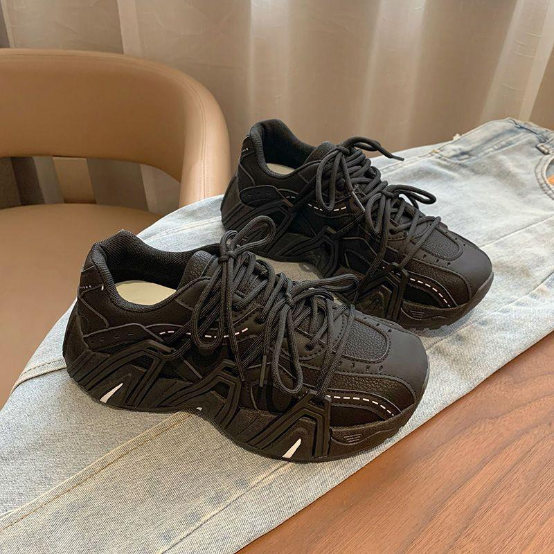 

Женские кроссовки в корейском стиле на массивной подошве, осенние студенческие кроссовки для бега и спорта, повседневная обувь, увеличивающая рост 40