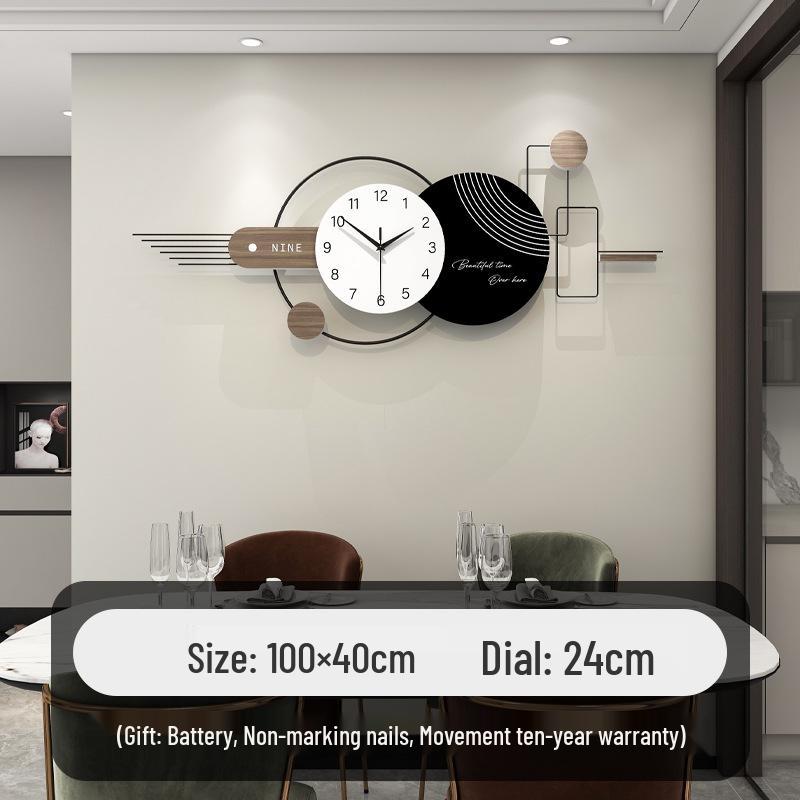 Modern Minimalist Luxury Wall Clock for Living Room or Restaurant - No-Punch Installation, Elegant Decor