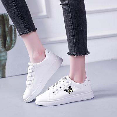 2024 2024 Women Running Spring Autumn 2024 White Breathable Embroidered Flower Lace-Up Casual Sneakers Zapatos De Mujer