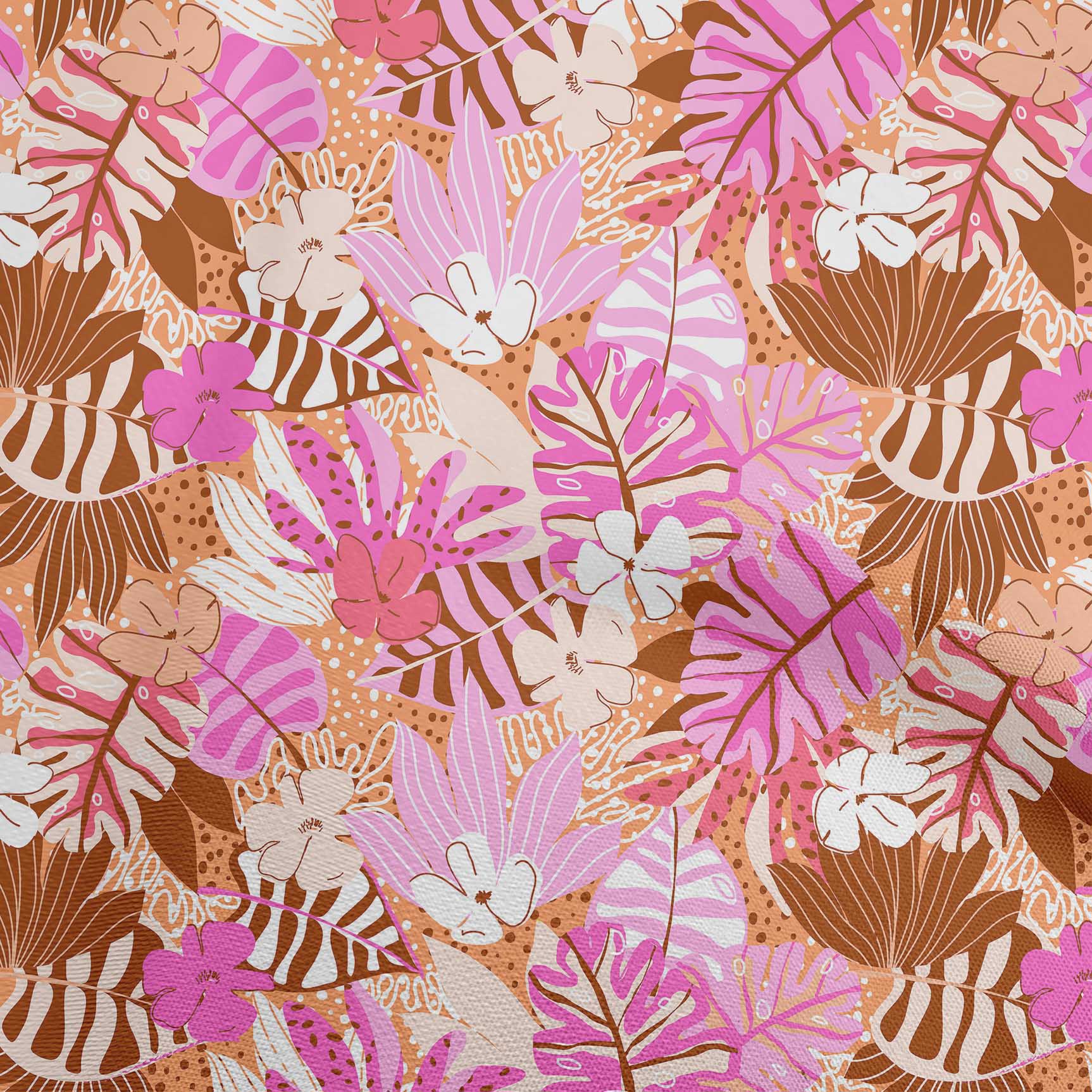 

oneOone Бавовняна гнучка темно-оливкова тканина з тропічними квітковими квітами Тканина для шиття з принтом у дворі 40 дюймів 42 Inch Wide - Viscose Chiffon іржі коричневого кольору