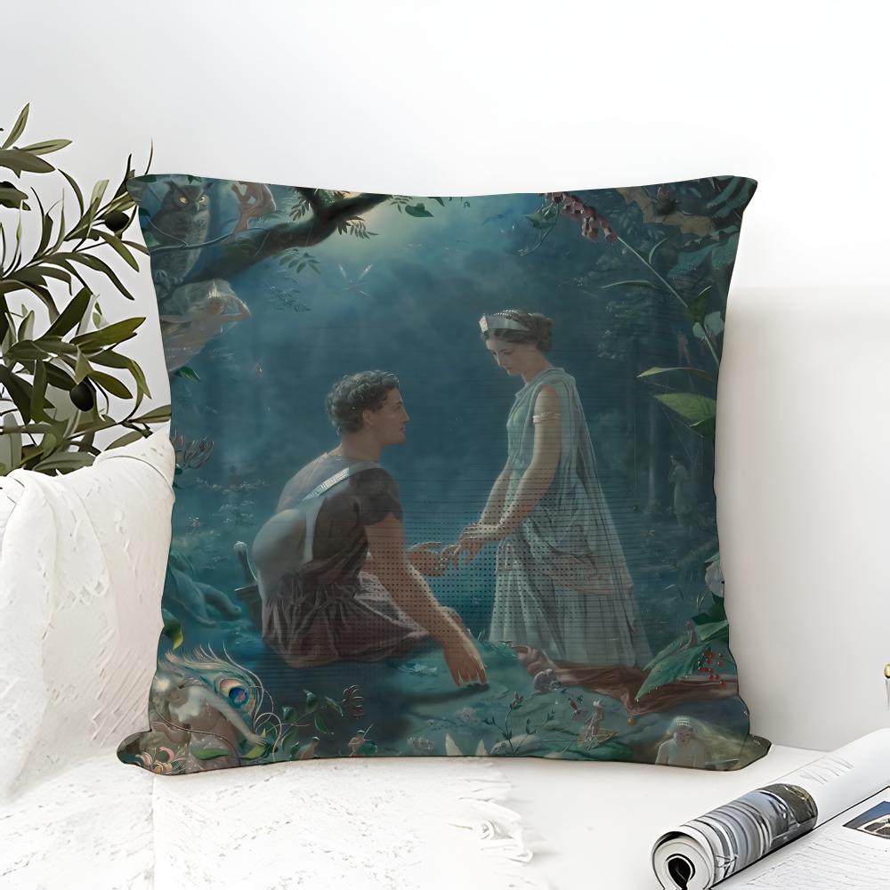 A Midsummer Nights Dream Pillow Case Cotton Linen Fabric Square Zipper Pillowcase Home Decorative Living Room
