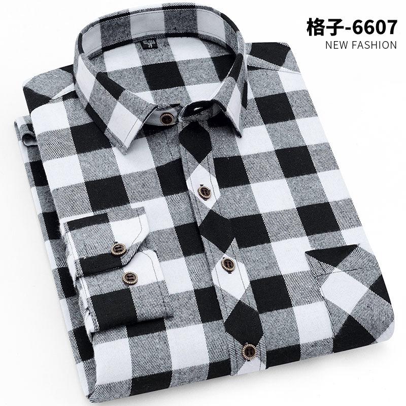 New Fashion Men's Plaid Shirts Long Sleeve Cotton Soft Regular-fit Single Pocket Comfortable Casual Flannel Shirts Male Clothing