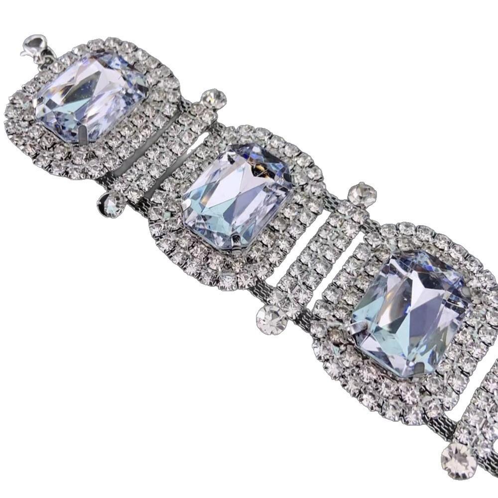 Geometric Square Water Drop Crystal Bracelet For Women Party Wear Jewelry Gift