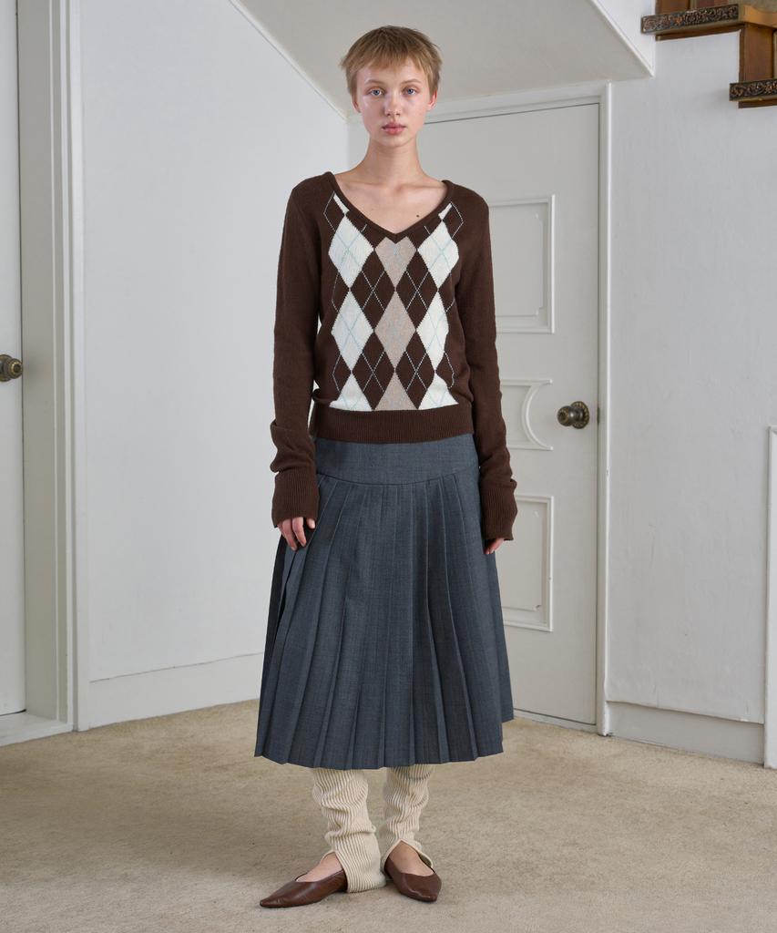 Simeteuligpeosenteu Classic Pleats Skirt / Charcoal