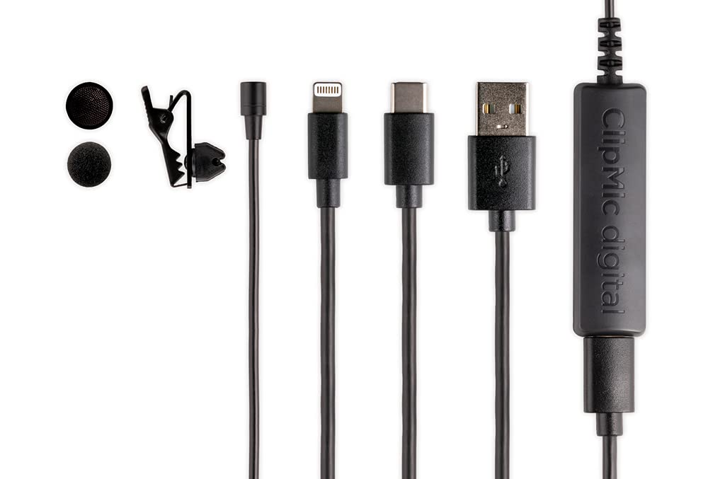 Apogee ClipMic Digital2 Lavalier Ansteckmikrofon für Kompatibel mit und Windows Mikrofon, Streaming, iPhone, Mac,
