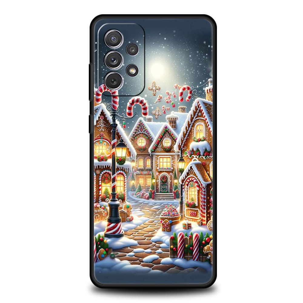 New Year Christmas Phone Case for Samsung Galaxy A55 A35 A15 A14 A25 A54 A51 A71 A72 A73 A32 A52 A52S A41 5G Silicone Shell Bags