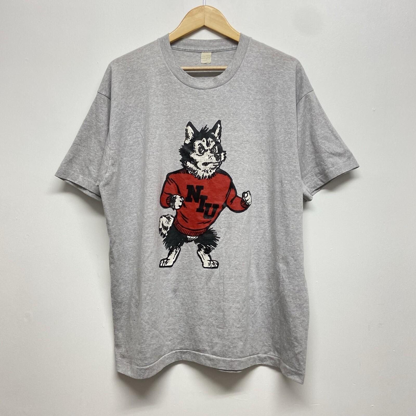 Vintage 80s NIU Huskies T Shirt XXL Illinois University USA College Football Unisex T-Shirt XXXXL
