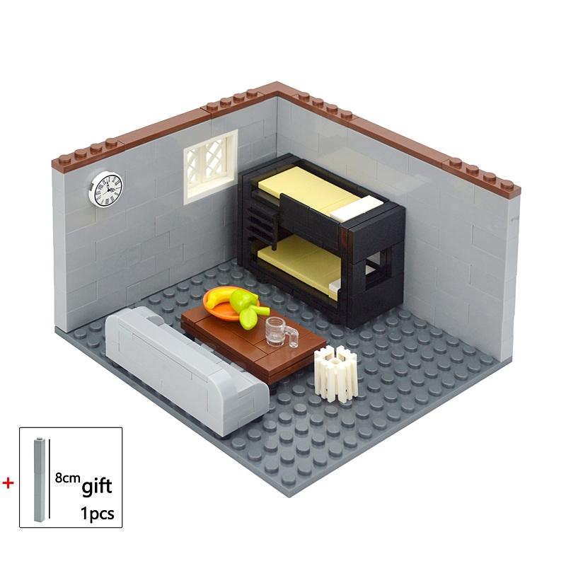 City House Building Blocks Toys MOC Furniture Model Bricks Bedroom Living Room Bathroom Pool Table Study-room For Children Gifts