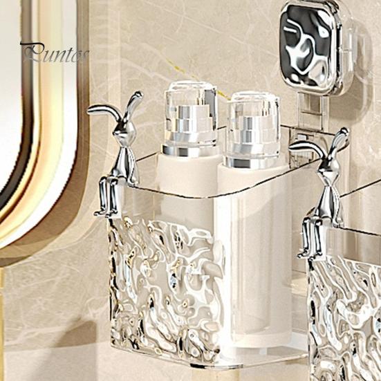 Väggmonterad förvaringsställ med krokar Moderna avloppshål Inga borrmaskiner Starkt bärande Badrum Köksartiklar Diverse Hållare Hylla Organizer