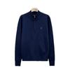 Men's Winter Half-High Collar Zipper Sweater with Embroidered Logo