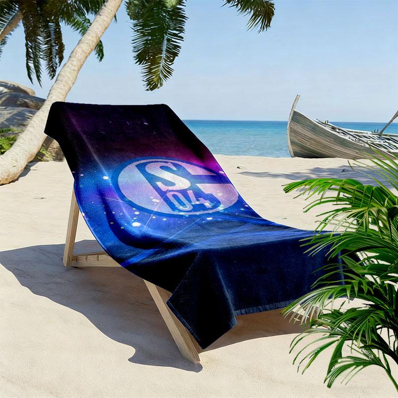 Asciugamano da Spiaggia Stampato FC Schalke 04, Asciugamano Grande Morbido ad Asciugatura Rapida per Spiaggia Campeggio Nuoto