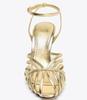 Fashion Elegant Gold Narrow Band Designer Brand Pumps Women Sexy Hollow Ankle Buckle Heel Sandals Fashion Banquet Dress Zapatos De Mujer
