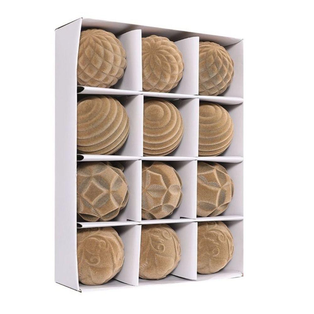 

12pcs Colorful Velvet Christmas Balls 6cm Christmas Tree Decorations Engagements хаки