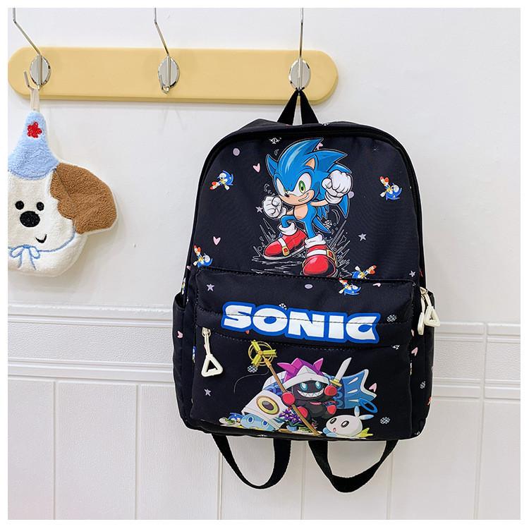 Sonic Cartoon Letter Kids Lightweight Nylon Backpack For Daycare And Travel