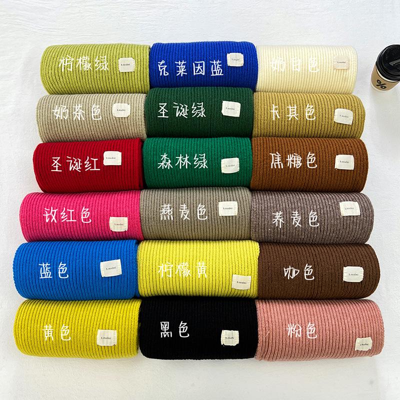 New Classic Retro Knitted Scarf Men Women Couple Korean Ins Thickened Soft Warm Solid Couple Scarves Thermal Muffler Male Female