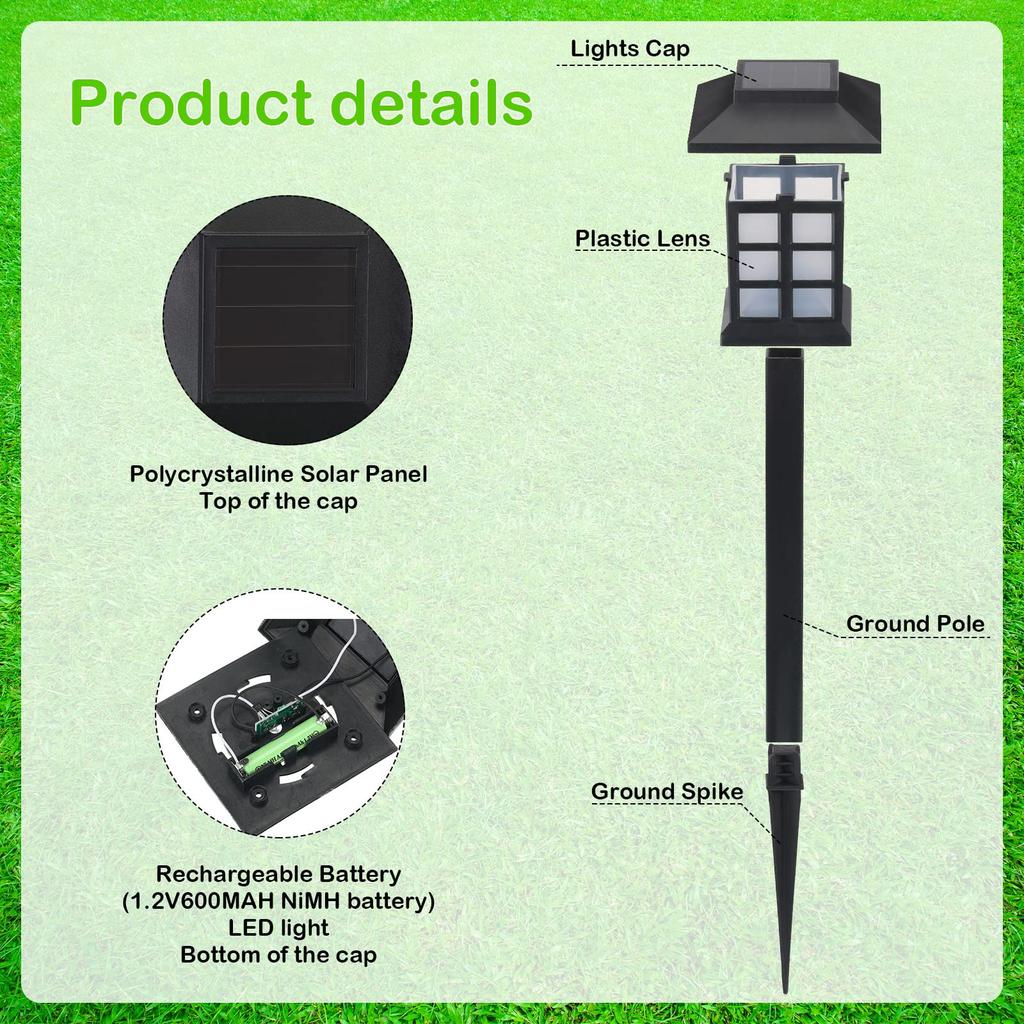 LED Solar Pathway Lights Lawn Lamp Outdoor Solar Lamp Decoration for Garden/Yard/Landscape/Patio/Driveway/Walkway Lighting  4.6