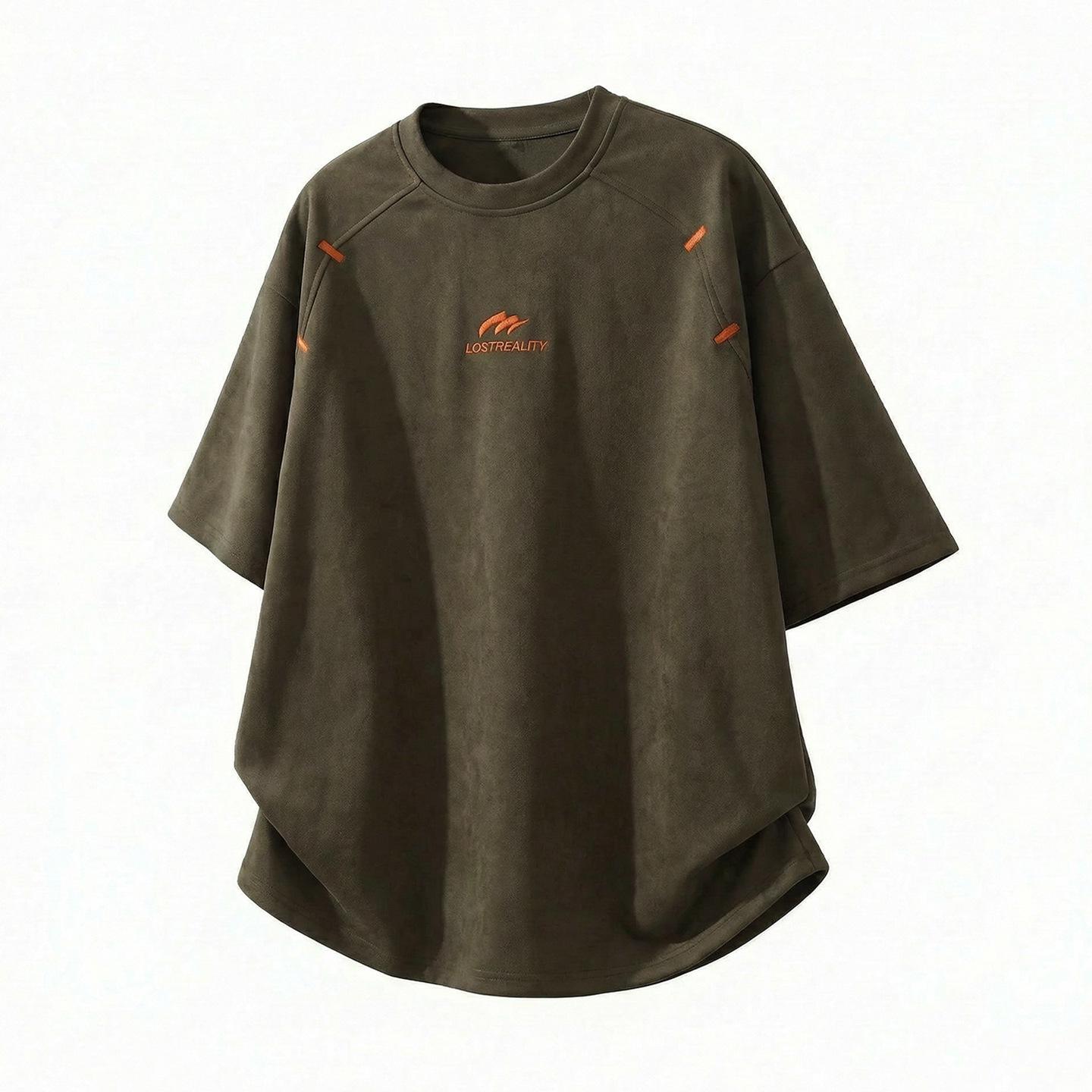 

Men s Summer Style Trendy Color Block Embroidered T-Shirt - Casual Sport Short Sleeve Top S зелений