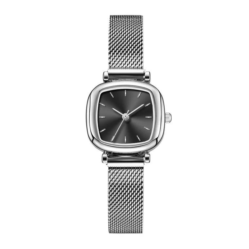 Small Square Watch for Women Fashion Stainless Steel Mesh Strap Quartz Watches Ladies Luxury Gift Wristwatches Dropshipping