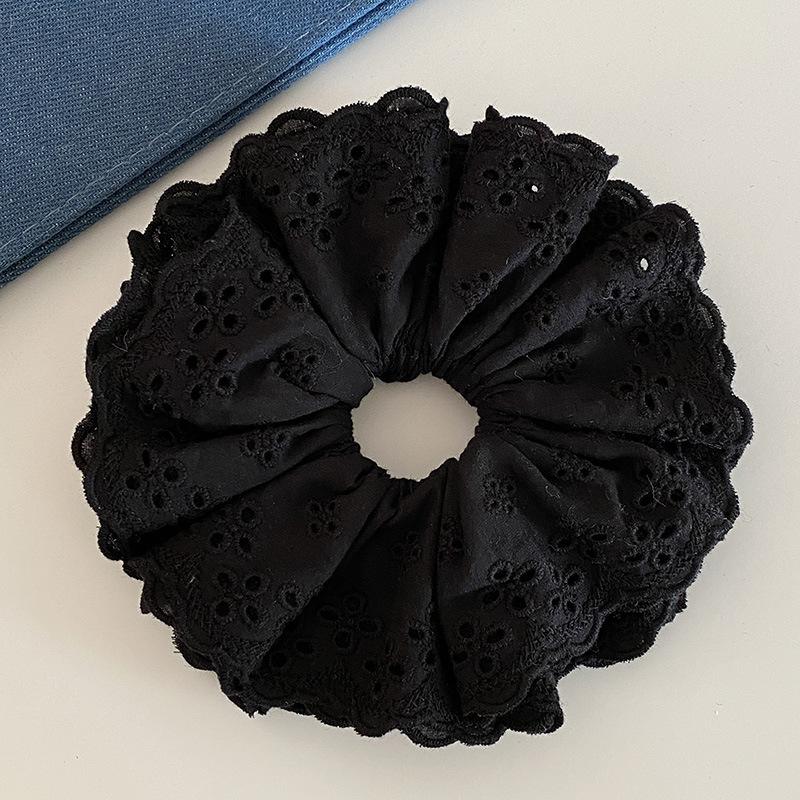 18cm Korean Candy Color Fabric Lace Scrunchie Band Sweet Oversized Rubber Bands Ponytail Tie Headbands Women Hair Accessory