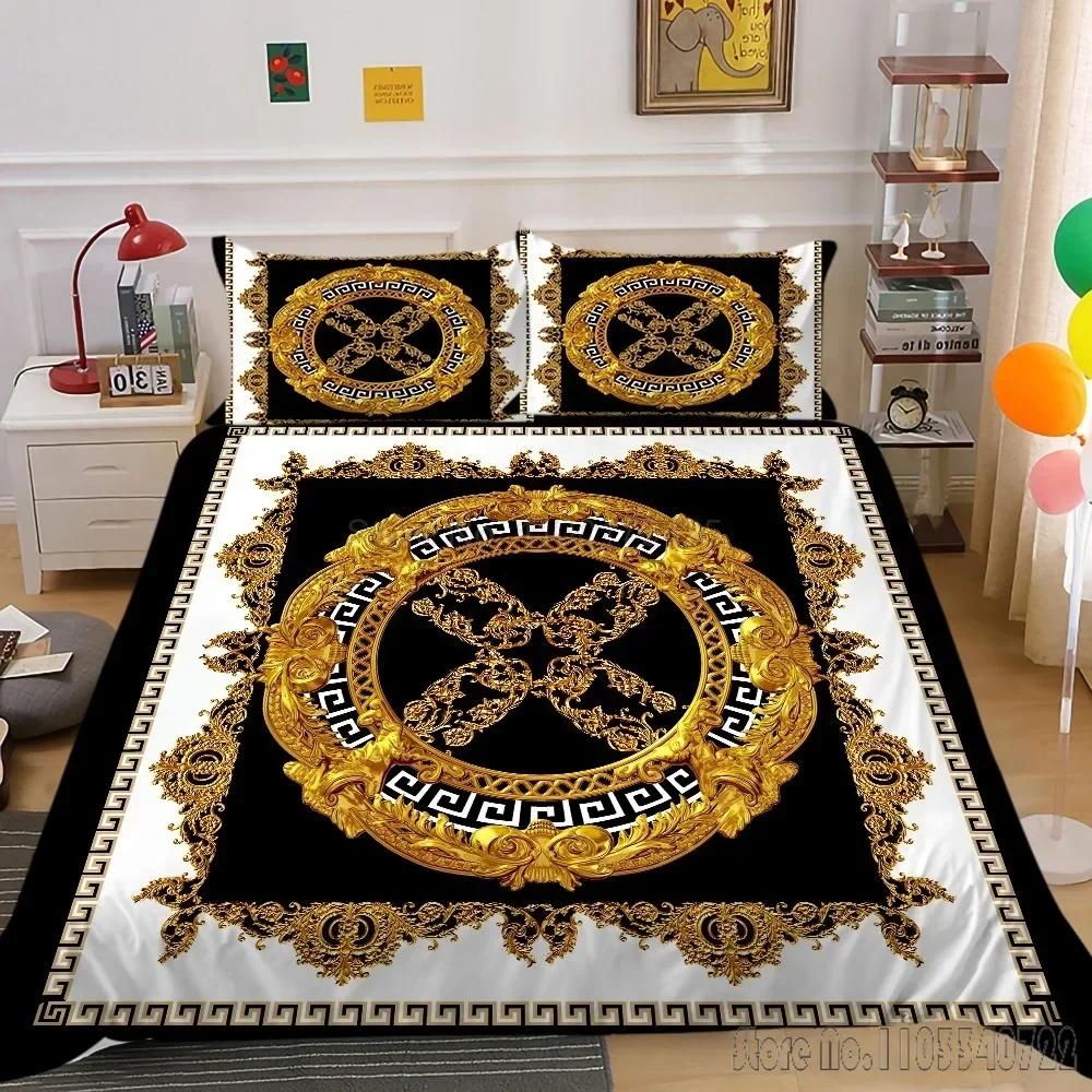 Fashion 3D Digital Luxury Print Duvet Cover Set HD Comforter Cover for Kids Bedding Sets Bedclothes Bedroom Decor