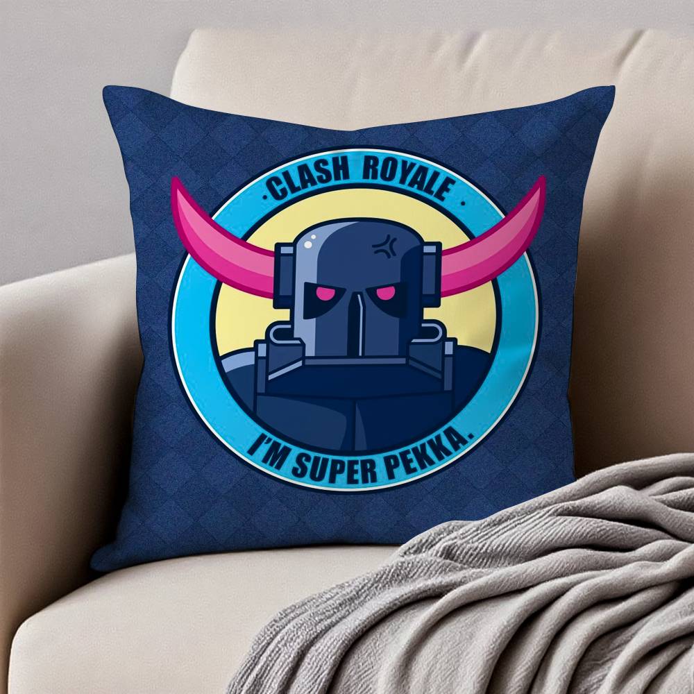 Anime C-Clash R-Royale Pillow Case Anti-dustmite Pillowcase Invisible Zipper Silky Short Plush Sofa Cushion Cover