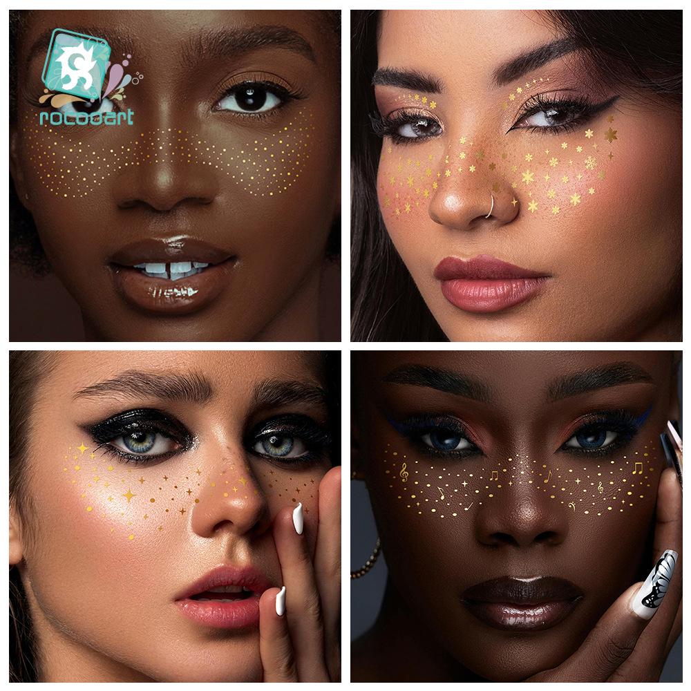 Ruikalong Gold Stamping Face Stickers: Freckle Style, Waterproof, Sweatproof, Eco-friendly
