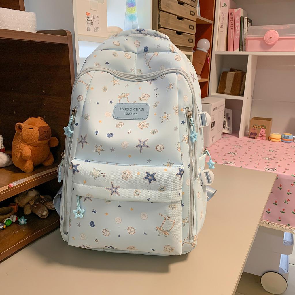 Schoolbag Korean version of small fresh schoolbag Japanese princess versatile cute casual printed backpack junior high school class backpack