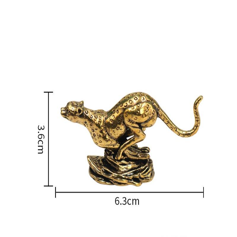 Socha Geparda Stolní Ozdoby Pevný Kov Zvíře Leopard Figurky Miniatury Domácí Dekorace Řemesla Dětské Dárky