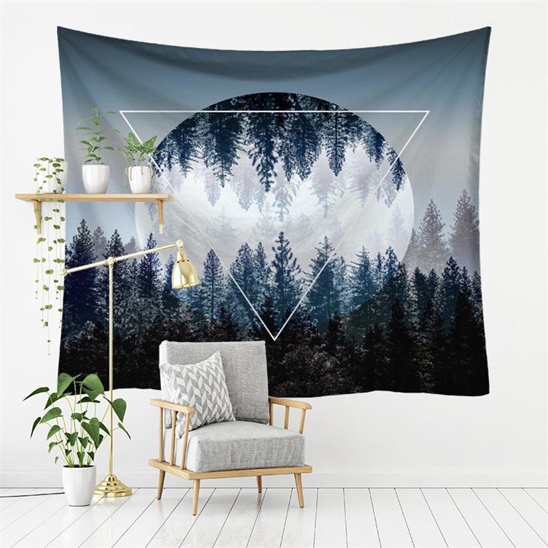 New Forest European-American Landscape TV Background Wall Tapestry - Polyester Decorative Hanging Cloth