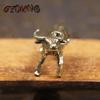 Solid Pure Copper Bull Miniatures Figurines Small Ornament Desktop Decoration Crafts Accessories Brass Animal Ox Toy Home Decors