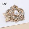 Decorative Flower Pin Faux Pearl Rhinestone Brooch, Women Girls Retro Floral Lapel Non-fading Pin, Badge for Clothes Bag Hat Scarf Suits Secure Clasp