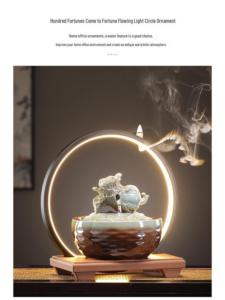 Kolo bohatství Feng Shui: Stolní vodní fontána s tekoucím míčem pro hojnost