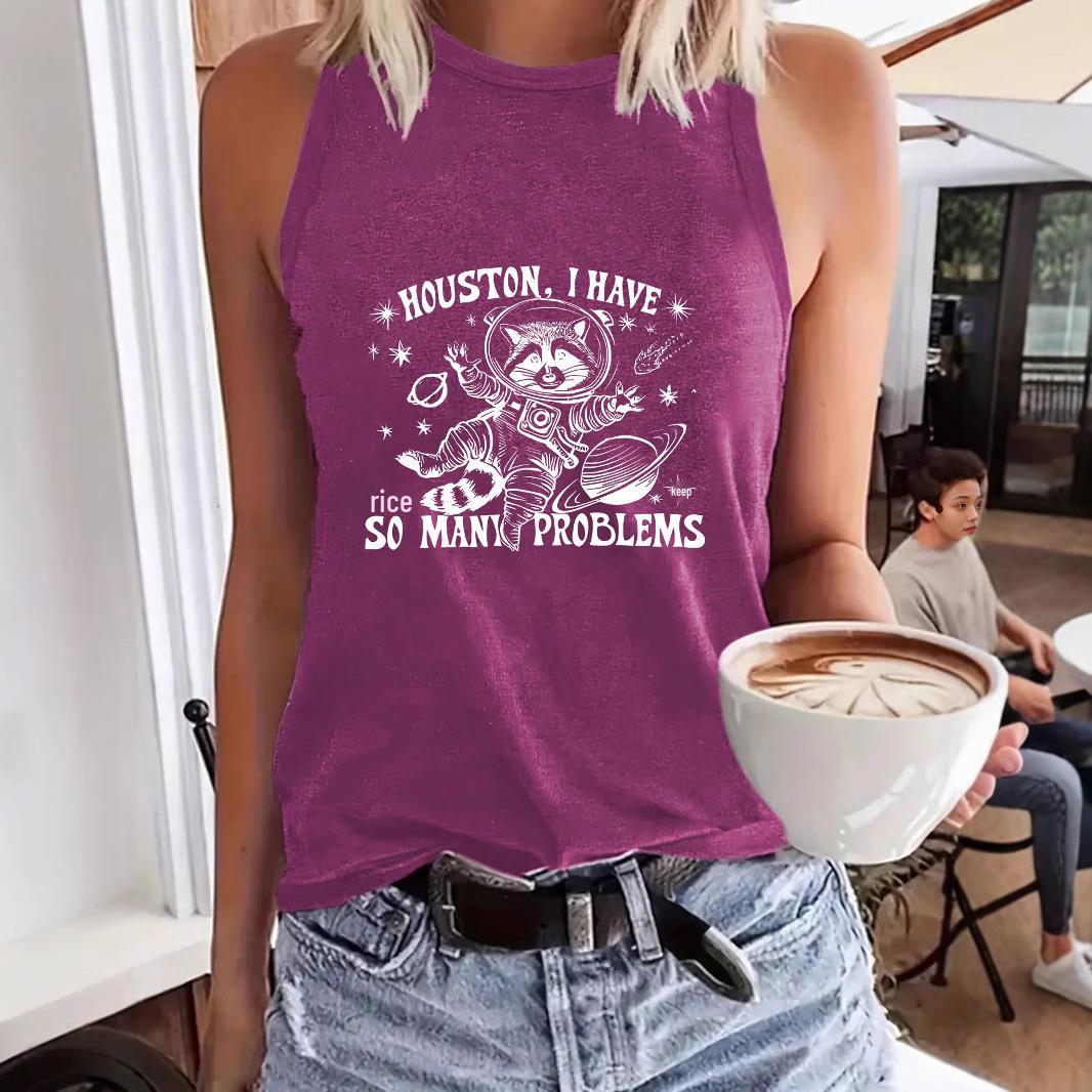 

HOUSTON Print Women s Versatile Comfortable Soft Tank Top L темно-серого