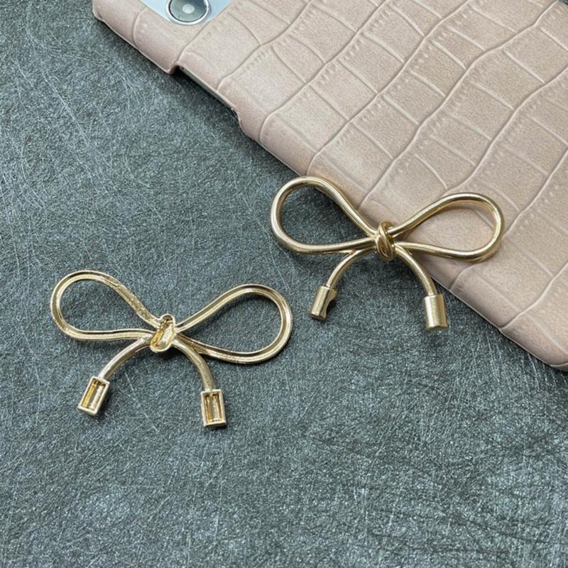Elegant Gold/Silver Bowknot Adornment Stylish Craft Accessory Metal Butterfly Knots for DIY Crafts and Phone Decoration