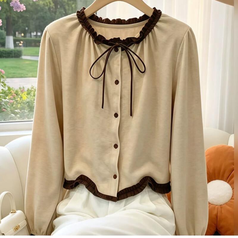 La Chapelle French-Style Ruffled Commuter Blouse